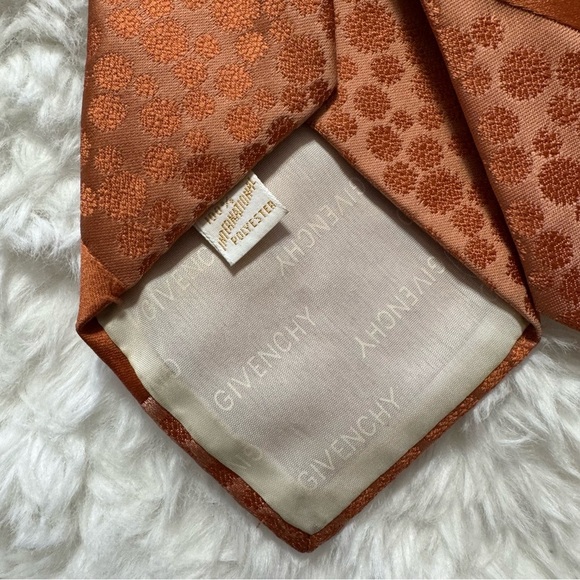 Givenchy Orange Patterned Tie - Picture 3 of 12